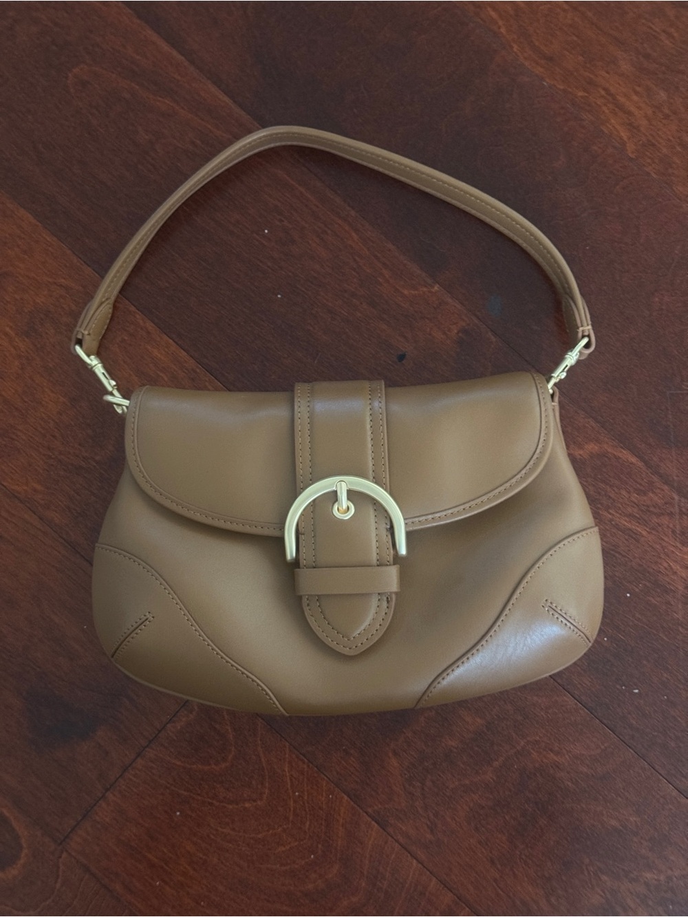 Quince Cognac Brown Leather Buckle Shoulder Bag - Women